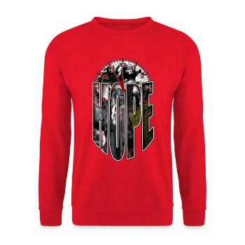 Time Nature Hope 5 to 12 - Unisex Sweatshirt - red - Front - Alina (178cm) & Michal (187cm)