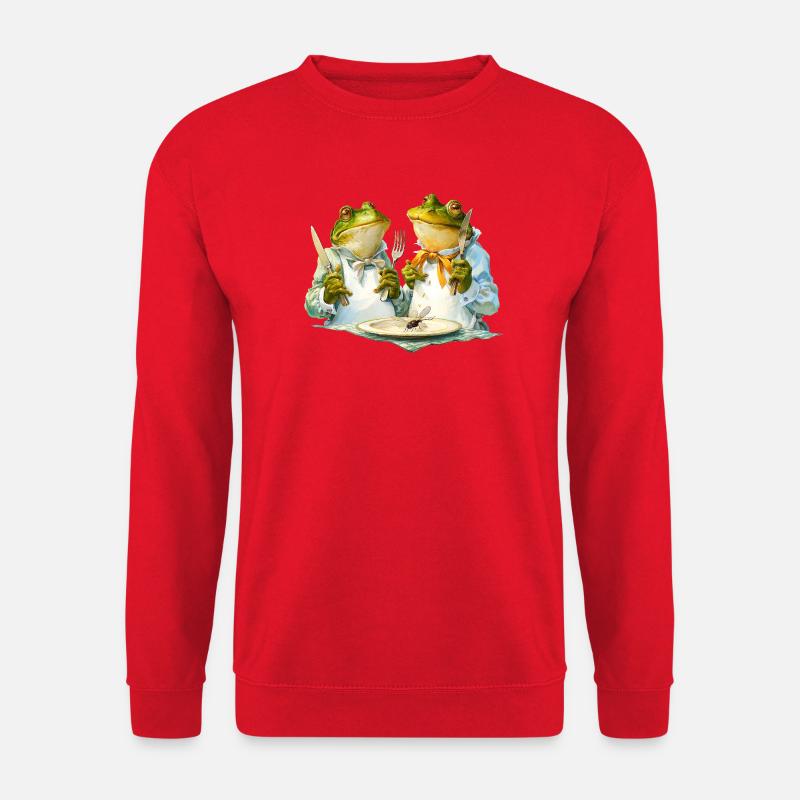 Frog cooks at the table - Unisex Sweatshirt - red