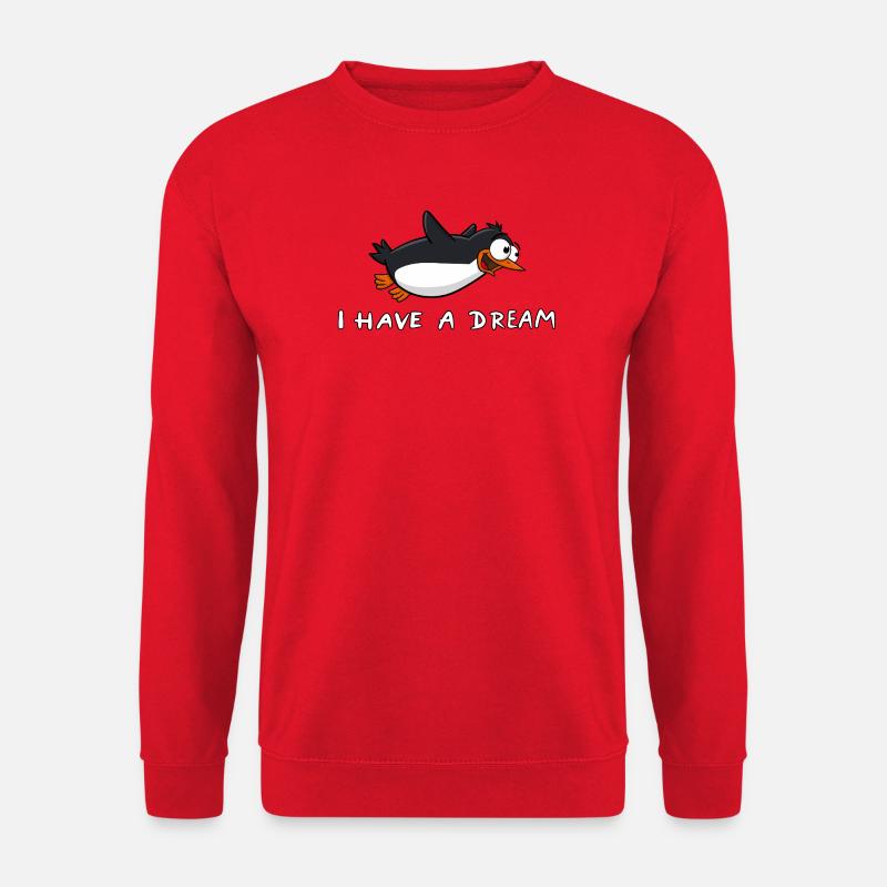 Pinguin - I have a dream - Unisex Pullover - Rot