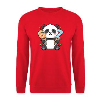 Panda Icecream Delight 67 Meme - Unisex Sweatshirt - red - Front - Alina (178cm) & Michal (187cm)