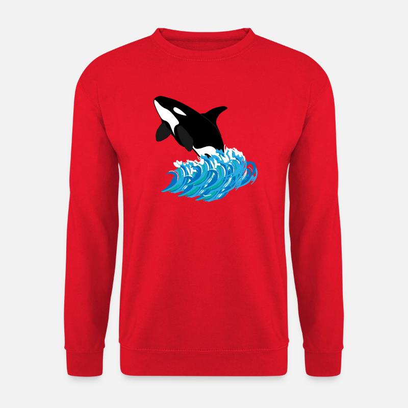 Orca-Druck - Unisex Pullover - Rot
