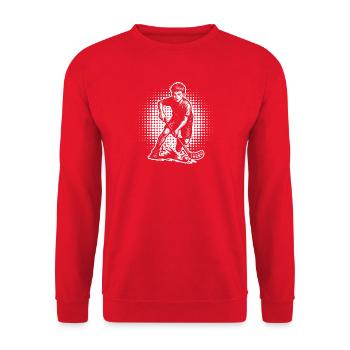 Unihockey Power Floorball Design - Unisex Sweatshirt - red - Front - Alina (178cm) & Michal (187cm)