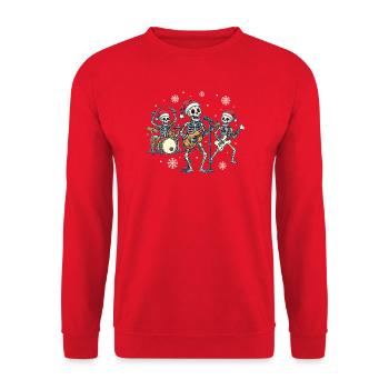 Ruban squelette de Noël Squelettes de Noël drôles - Sweat-shirt Unisexe - rouge - Devant - Alina (178cm) & Michal (187cm)