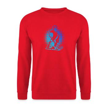 Einfach Floorball zeitloses Design - Unisex Pullover - Rot - Vorne - Alina (178cm) & Michal (187cm)