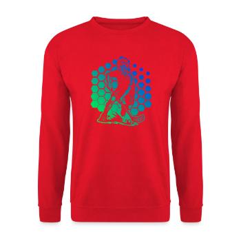 Compact floorball design for floorball - Unisex Sweatshirt - red - Front - Alina (178cm) & Michal (187cm)