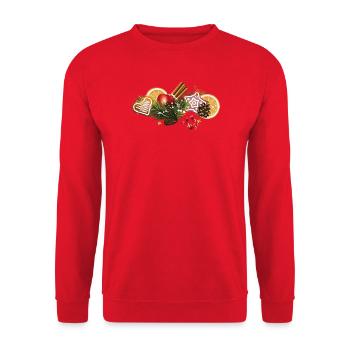 Biscuits de Noël - Sweat-shirt Unisexe - rouge - Devant - Alina (178cm) & Michal (187cm)