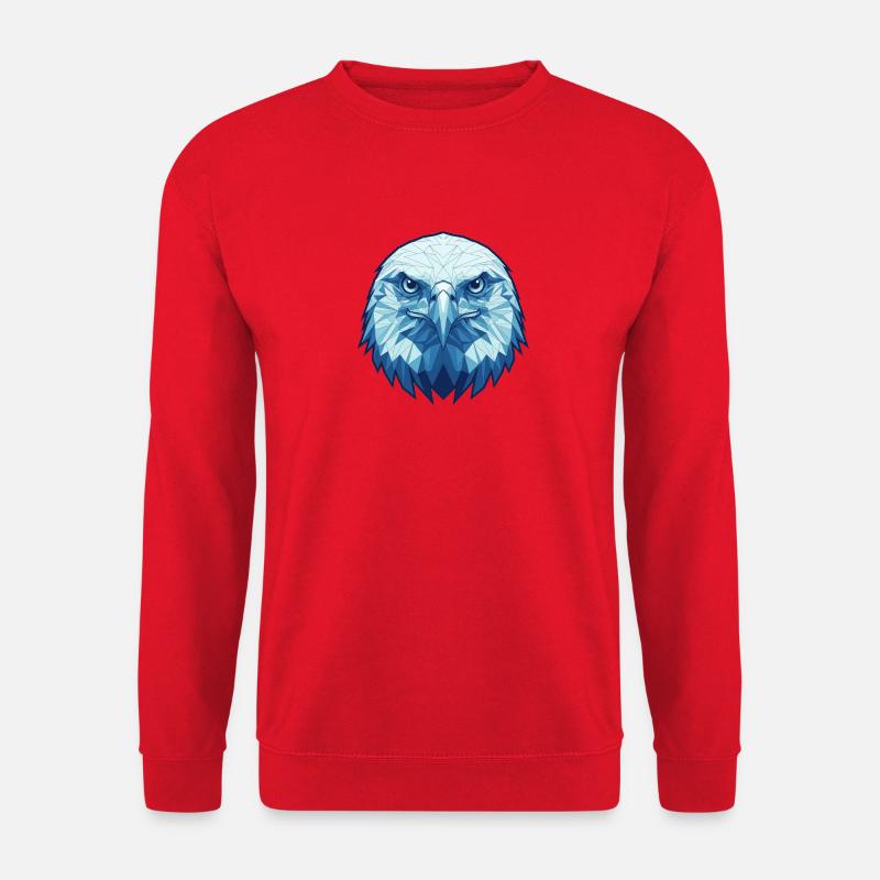 Geometrischer Adler in Blautönen - Unisex Pullover - Rot
