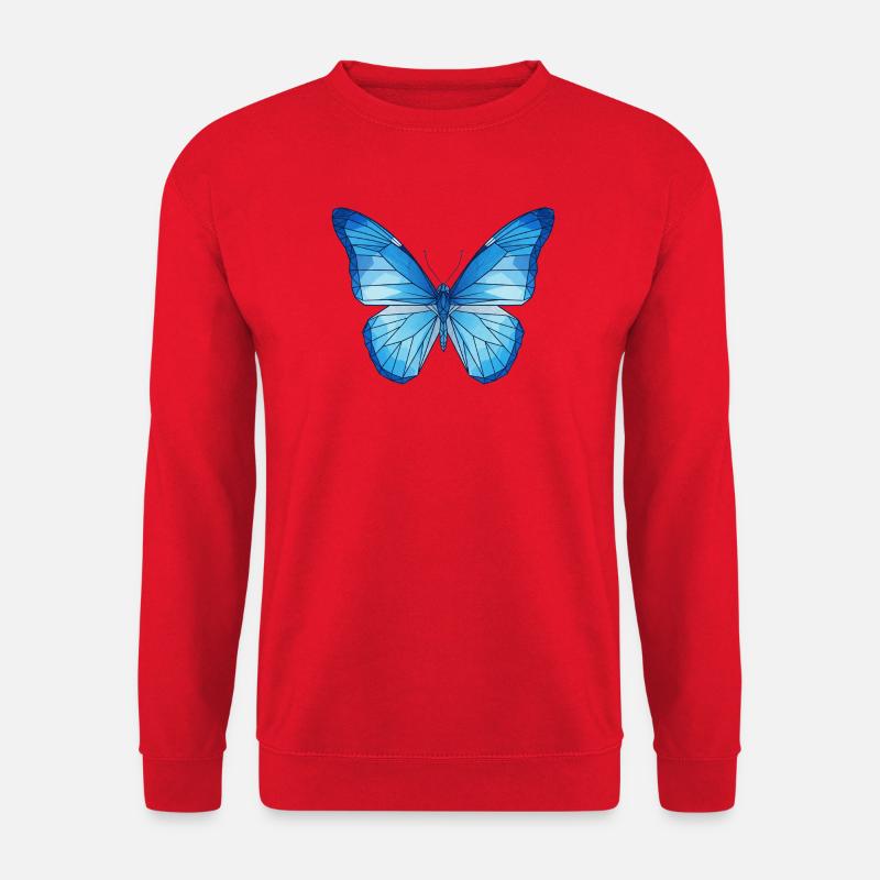 Geometrischer Blauschmetterling - Unisex Pullover - Rot
