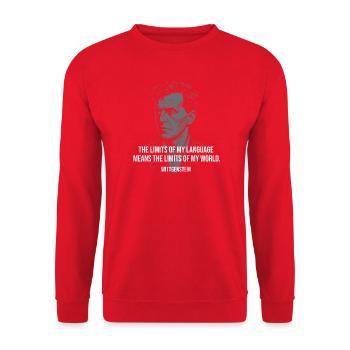 Citation de Wittgenstein : Le langage limite la conception - Sweat-shirt Unisexe - rouge - Devant - Alina (178cm) & Michal (187cm)