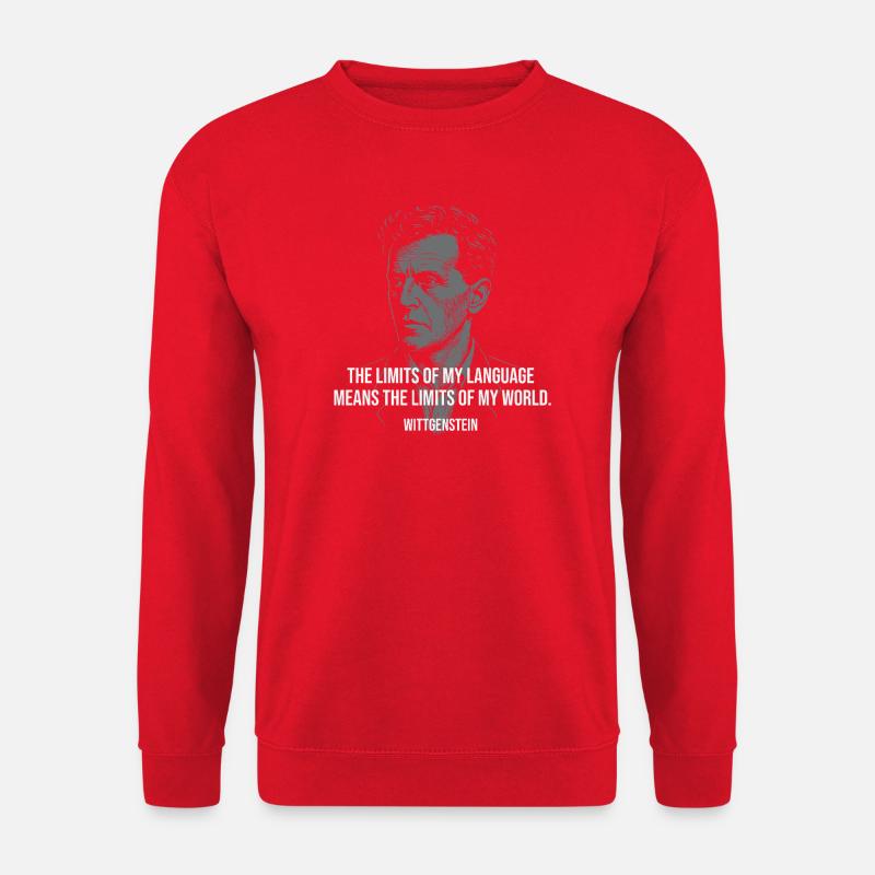Wittgenstein-Zitat: Language Limits Design - Unisex Pullover - Rot