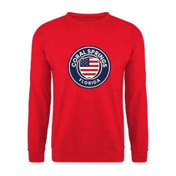 Coral Springs Florida Flaggenschild - Unisex Pullover - Rot - Vorne - Alina (178cm) & Michal (187cm)