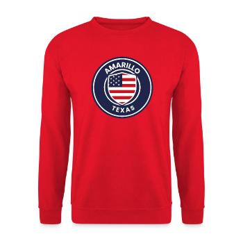 Insigne texan dans l’écu américain - Sweat-shirt Unisexe - rouge - Devant - Alina (178cm) & Michal (187cm)