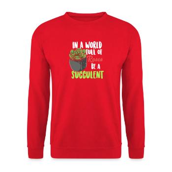 Funny Succulent Roses Gardening Plant Design - Unisex Sweatshirt - red - Front - Alina (178cm) & Michal (187cm)