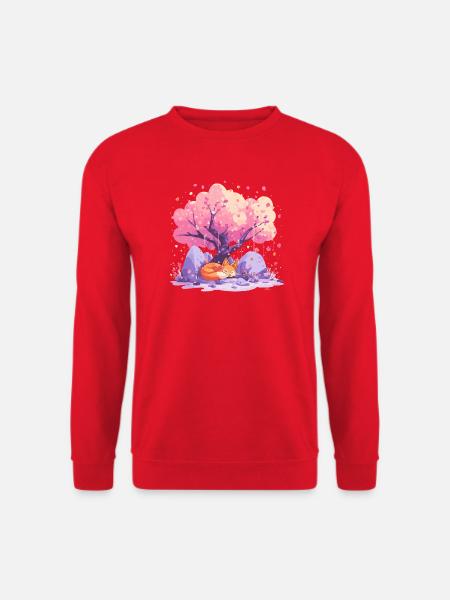 Schlaffuchs unter Kirschbaum - Unisex Pullover - Rot