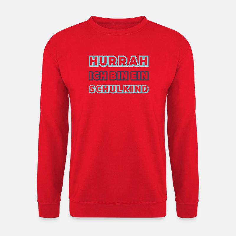 Hurra Schulkind Neon Blau Junge  - Unisex Pullover - Rot