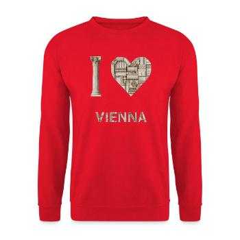 Wien – Monumentale Architektur - Unisex Pullover - Rot - Vorne - Alina (178cm) & Michal (187cm)