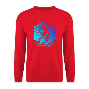 Floorball Love Clear Look for Floorball - Unisex Sweatshirt - red - Front - Alina (178cm) & Michal (187cm)