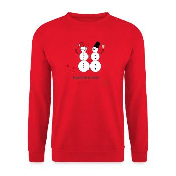 New Year's Snowmen 2026 - Unisex Sweatshirt - red - Front - Alina (178cm) & Michal (187cm)