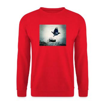 Krähenflug - Unisex Pullover - Rot - Vorne - Alina (178cm) & Michal (187cm)