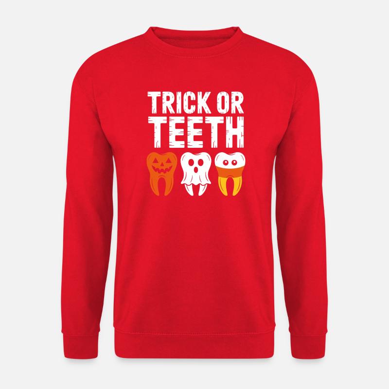 Trick oder Teeth Halloween-T-Shirt - Unisex Pullover - Rot