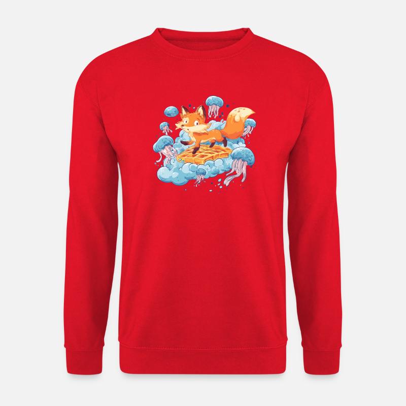 Fuchs auf Waffeltraum - Unisex Pullover - Rot