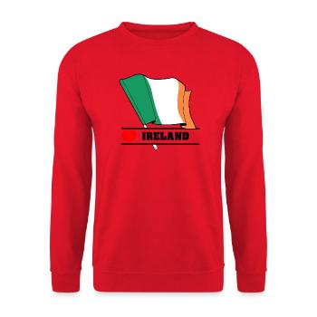 Ireland Flag with Heart - Unisex Sweatshirt - red - Front - Alina (178cm) & Michal (187cm)