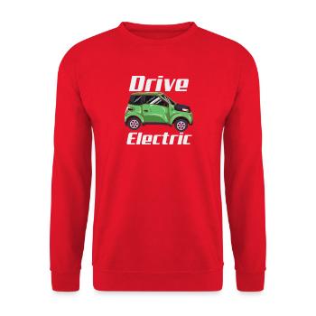 Drive Electric Eco Car Sustainable Energy Design - Unisex Pullover - Rot - Vorne - Alina (178cm) & Michal (187cm)