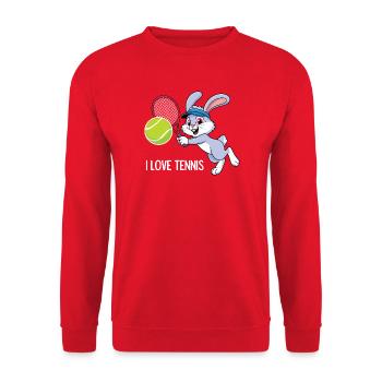 I Love Tennis - Unisex Sweatshirt - red - Front - Alina (178cm) & Michal (187cm)