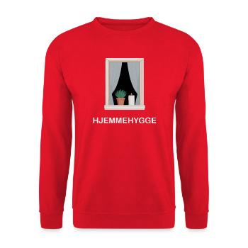 Hjemmehygge Minimalistische Skandinavische Winterfensterkunst - Unisex Pullover - Rot - Vorne - Alina (178cm) & Michal (187cm)