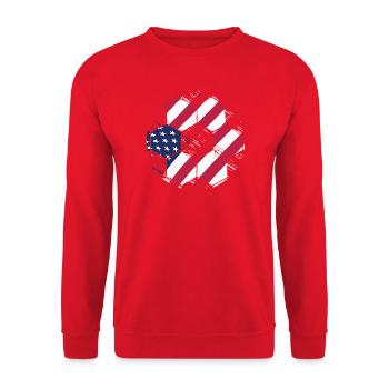 Ballon de football patriotique Drapeau américain USA Sports Gif - Sweat-shirt Unisexe - rouge - Devant - Alina (178cm) & Michal (187cm)
