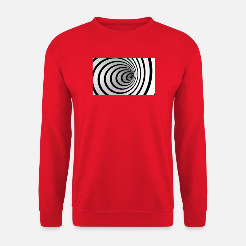 Schwarz-Weiß-Spiralwirbel - Unisex Pullover - Rot