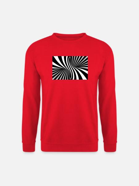 Illusion Spiral Black White - Unisex Sweatshirt - red