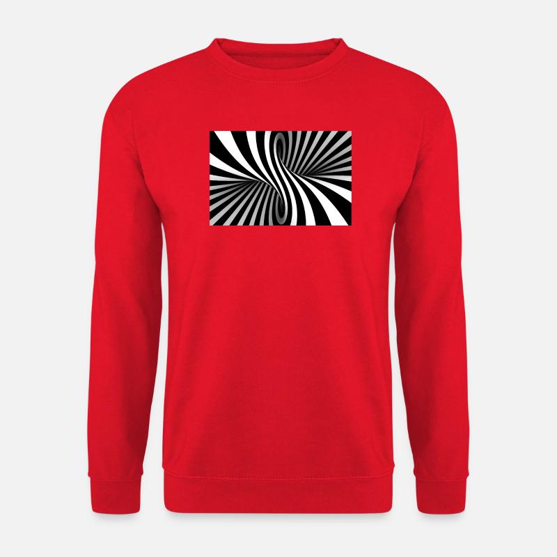 Illusion Spirale Noir Blanche - Sweat-shirt Unisexe - rouge