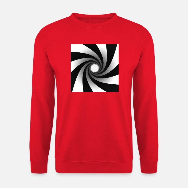 Monochrome Spiral Vortex - Unisex Sweatshirt - red