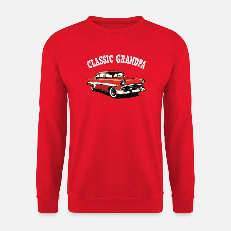 Classic Grandpa Auto Retro Artwork - Unisex Pullover - Rot