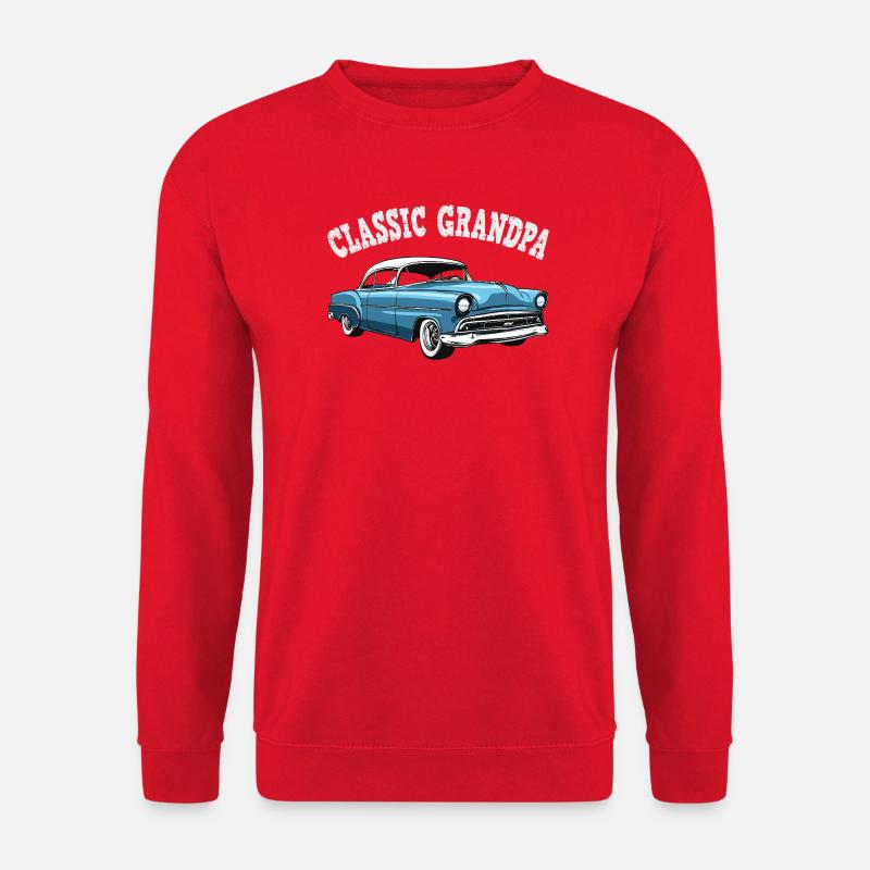 Klassischer Blau-Oldtimer Großvater  - Unisex Pullover - Rot