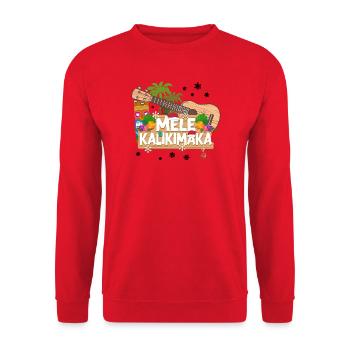 Ukulélé hawaïen Uke Christmas - Sweat-shirt Unisexe - rouge - Devant - Alina (178cm) & Michal (187cm)