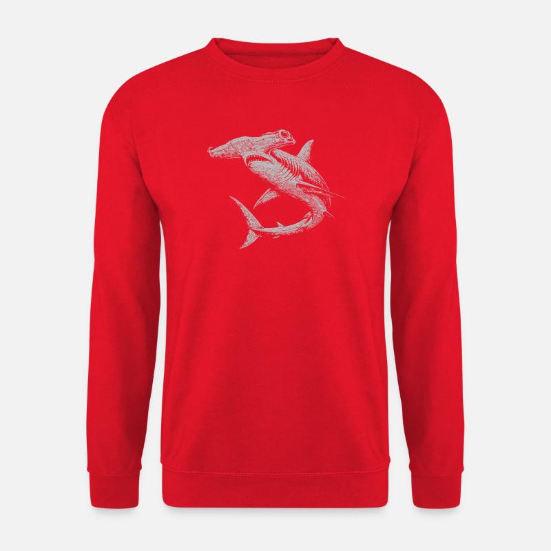 Hammerhai-Wirbel-Silhouetten-Duo - Unisex Pullover - Rot