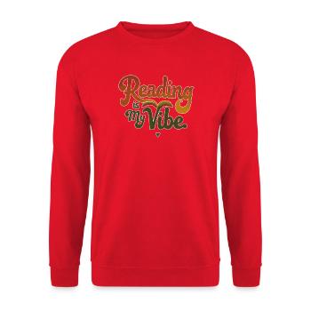 Lire est mon énergie – Diction rétro du livre - Sweat-shirt Unisexe - rouge - Devant - Alina (178cm) & Michal (187cm)