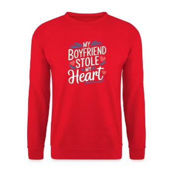 My Boyfriend Stole My Heart - Unisex Sweatshirt - red - Front - Alina (178cm) & Michal (187cm)