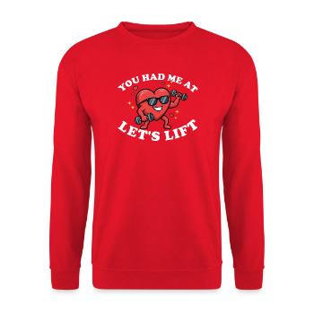 Du hattest mich schon bei "Let's Lift Valentine Li - Unisex Pullover - Rot - Vorne - Alina (178cm) & Michal (187cm)