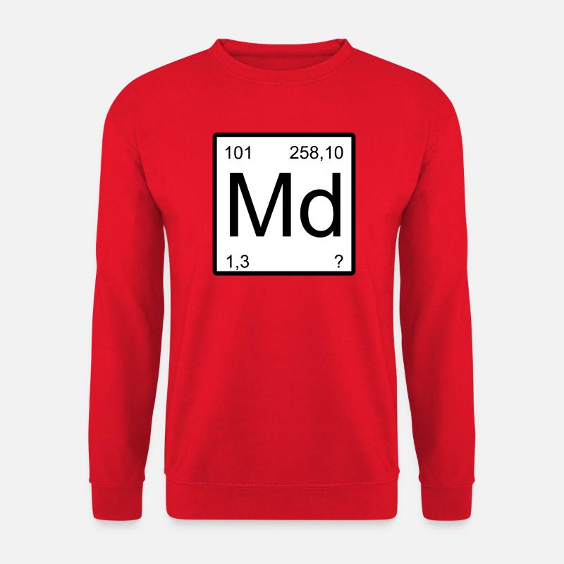 Md Mendelevium Element Monogram - Unisex Pullover - Rot