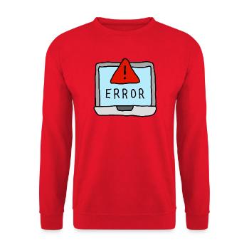 Laptop Fehlerwarnung Illustration - Unisex Pullover - Rot - Vorne - Alina (178cm) & Michal (187cm)