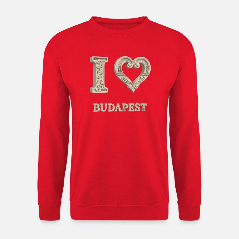 I Love Budapest – Architectural City Design - Unisex Pullover - Rot