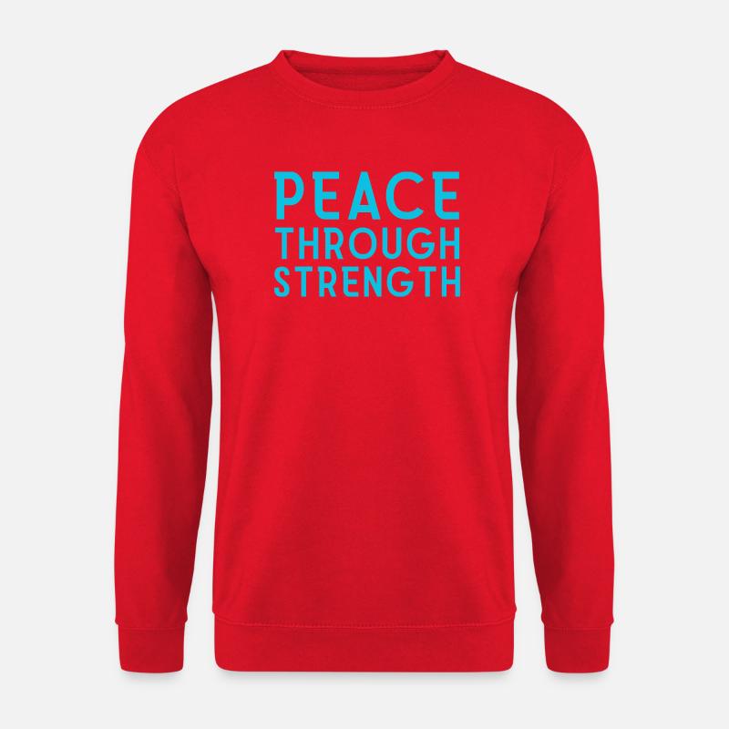 Peace Through Strength  - Unisex Sweatshirt - red