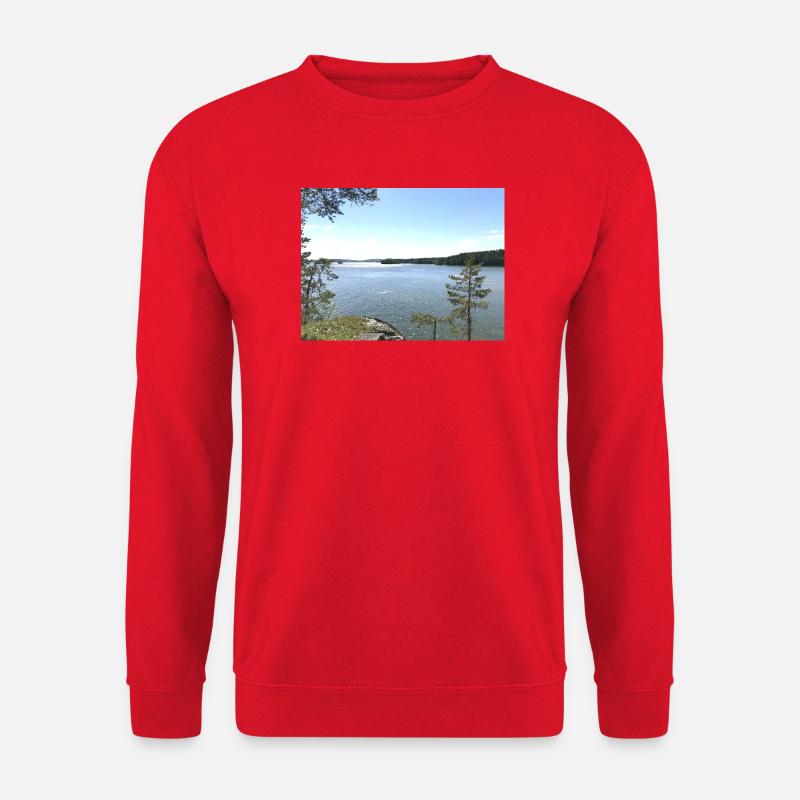 Seelandschaft, Naturmoment - Unisex Pullover - Rot