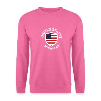 American Flag Shield Michigan - Unisex Pullover - Pink - Vorne