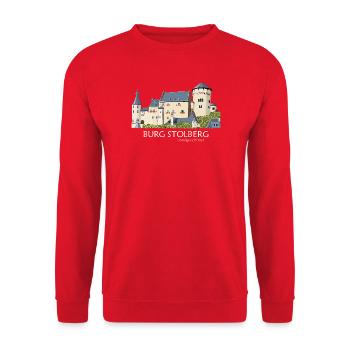 Stolberg Castle Illustration Hand Drawing - Unisex Sweatshirt - red - Front - Alina (178cm) & Michal (187cm)
