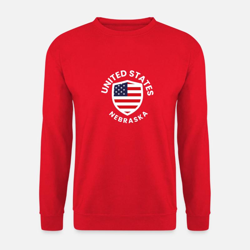 Nebraska Flag Shield Patch - Unisex Sweatshirt - red