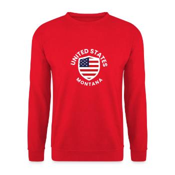 USA Flagshield Montana emblem - Unisex Sweatshirt - red - Front - Alina (178cm) & Michal (187cm)